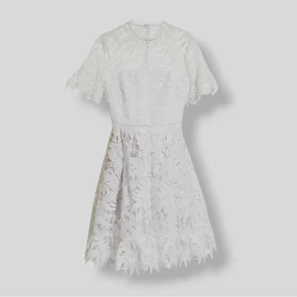 Shoshanna Midnight Sora Optic Leaf Lace Dress - Picture 4 of 9